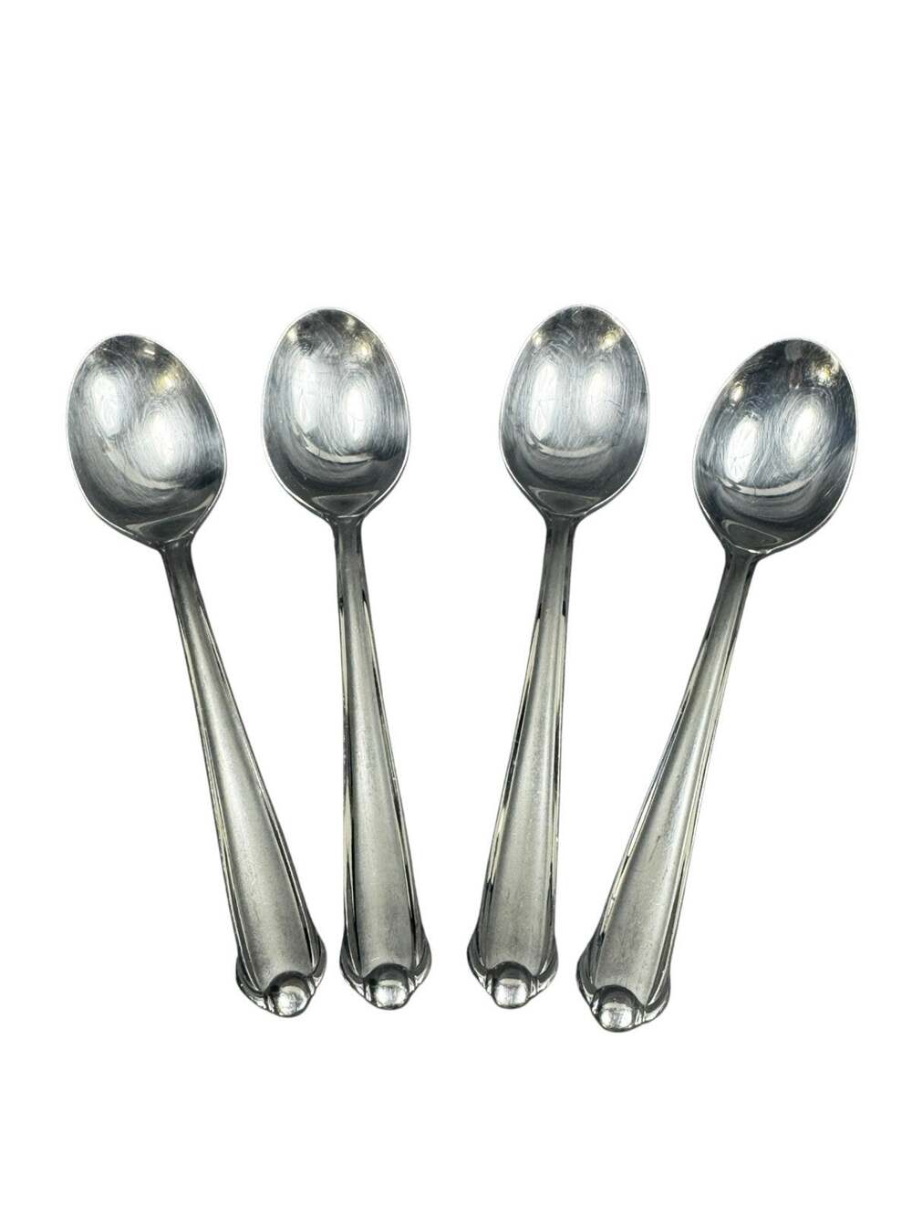 4 Mikasa Gerald Patrick Classico Satin Soup Spoons 18/8 Stainless Korea